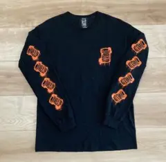 BLACK BRAIN ロングスリーブTシャツ ロンT Mサイズ 黒 オレンジ