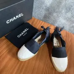 ほぼ未使用 CHANEL シャネル Vintage シャネル エスパドリーユ 靴