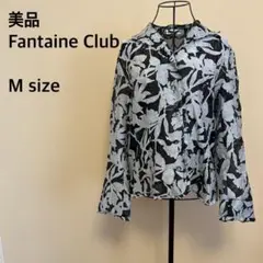 【美品】Fantaine Club/シャツジャケット/ボタニカル/黒/ブラック