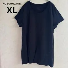 NO BOUNDARIES ブラック 半袖Tシャツ XL 黒 無地 シンプル