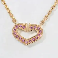 お値下げ❗️Cartier★Cハート ネックレス★ピンクサファイア★ピンクゴールド