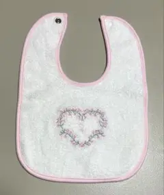 [未使用] baby Dior ハート刺繍のタオルスタイ ベイビーディオール