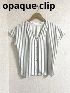 opaque clip☆ストライプVネックブラウス