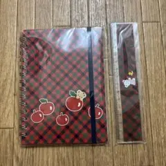 familiar チェック柄 ノートと定規セット