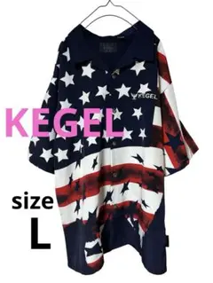 【Kegel 】アメリカ国旗デザイン シャツ　Lサイズ