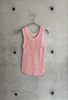 TGOR mix color tank pink リブタンクトップ　ピンク