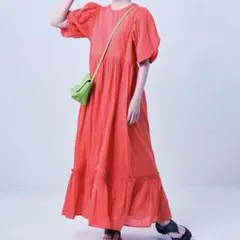新品　フリークスストア　INDホイルパックオープンパフスリーブワンピース