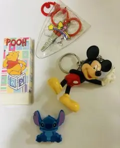 ディズニーグッズ キーホルダー クリップ ハサミ 消しゴム 4点セット