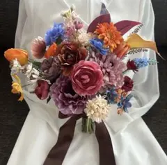 アーティフィシャルフラワー　クラッチブーケ　造花ブーケ　ウエディング　前撮り