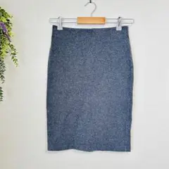 ユニクロ　UNIQLO 【Ｓ】グレーストレッチタイトスカート 後ろスリット