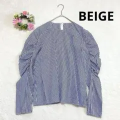 良品★ BEIGE 袖ギャザー シャツ ブラウス (M) オンワード樫山