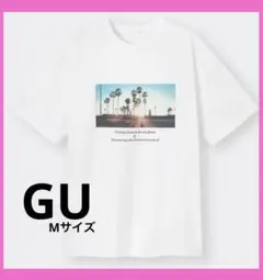 【未使用品】GU ジーユー　レディース　グラフィックTシャツ 風景 白 Mサイズ