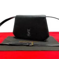未使用保管品 イヴサンローラン YSL レザー 2way ショルダーバッグ 黒