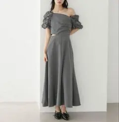 新品タグ付き✨Heather アシメカットワンピース 25SS ブラックチェック