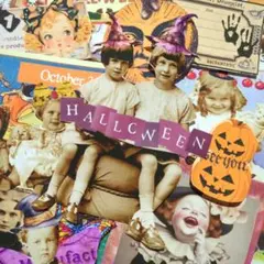 オリジナル　コラージュシート　ハロウィンAアソート　ジャーナル素材　紙もの