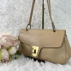 美品✨ GUCCI グッチ ハンドバッグ ターンロック レザー ブラウン系