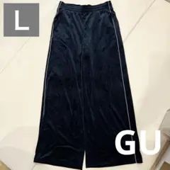 GU ベロアパンツ　ブラック　Ｌ