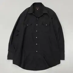 90s Vintage L/S ウエスタンシャツ チャコールブラック ブランク