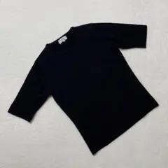 Keith ニット セーター ブラック クルーネック 半袖 シンプル Mサイズ