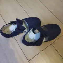 リボン付きネイビーサンダル 21cm apres les cours