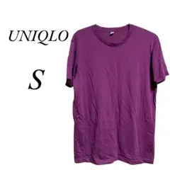 UNIQLO ユニクロ Tシャツ 半袖 無地 シンプル パープル 紫 Sサイズ