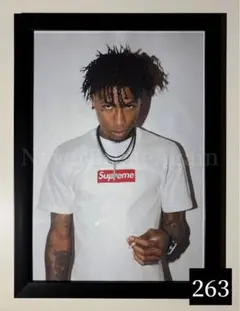 【A4黒額縁付】supreme シュプリーム　コラボ　nba young boy