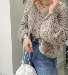 mystic メランジメッシュニット