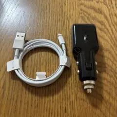 車シガーライターとLightningケーブルセット