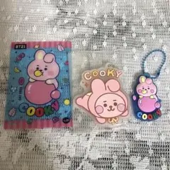 BT21ぷっくりラバマスグミ クリアカード cooky セット