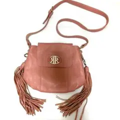 【美品】牛革 サーモンピンクショルダーバッグ