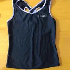 Chacott クロスバックタンクトップ 黒　パープル　Lサイズ