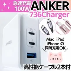 Anker 736 Charger 100W✨高性能ケーブル2本付 急速充電OK