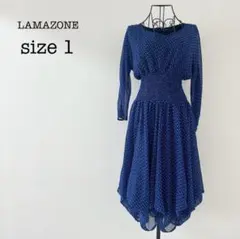 L'AMAZONEシアーフレアワンピース　ギャザー　トルコ製　社交　ダンス　S