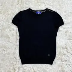 ✨美品✨　バーバリー　半袖　ニット　ロゴ刺繍