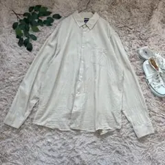 6262❃GAP ギャップ❃長袖シャツ/リネンコットン/ベージュ/麻綿混/XL
