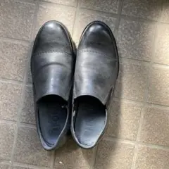 ブラックレザー スリッポン