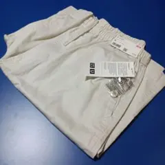 【新品タグ付】UNIQLOUユニクロ ワイドフィットハーフパンツ ナチュラル M