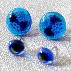 ミルフィオリ使用　ピアスセット