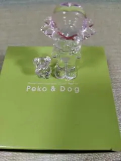 飾ってました箱付き不二家クリスタルペコちゃんと犬