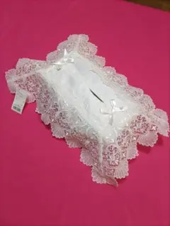 レースデザイン ティッシュボックス ホワイト