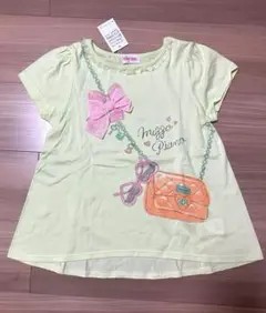 新品 メゾピアノ 半袖 フレアカットソー Tシャツ 140 ポシェット イエロー