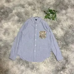 SPRAWLS スプロールズ（M）長袖 シャツ ペイズリー柄 刺繍 デニム