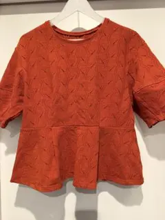 オレンジ 半袖 トップス M