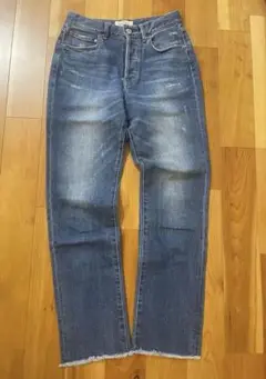 relume ダークブルー ストレートデニム フリンジ裾 サイズ36