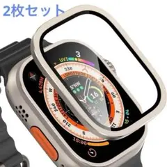 （２枚セット）Apple Watch ULTRA用 メタルフレーム保護ガラス
