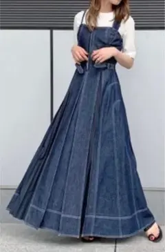 CASA FLINE フロントホックデニムワンピース