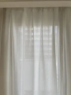 ホワイトレースカーテン チェック柄
