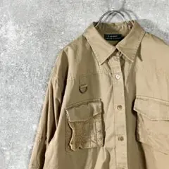 希少 Ralph Lauren 　サファリシャツ　ブラウン　アウトドア 釣り