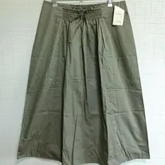 【新品】フレアスカート ロングスカート ゴムウエスト　大きいサイズ　3Ｌ　カーキ