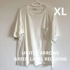 【XL】ユナイテッドアローズ　ホワイト ラグラン袖 Tシャツ ポケット付き